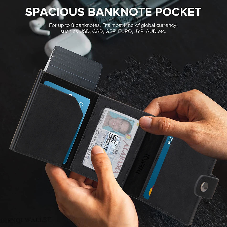 RFID Carbon Fiber Wallet with AirTag Slot