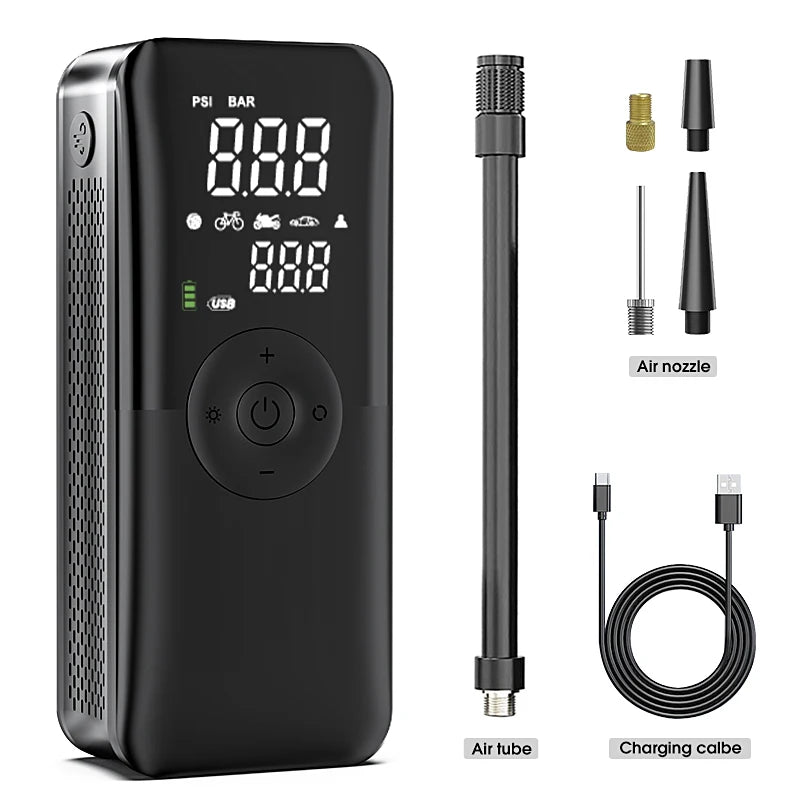 CARSUN rechargeable portable air pump with digital display inflating car tire