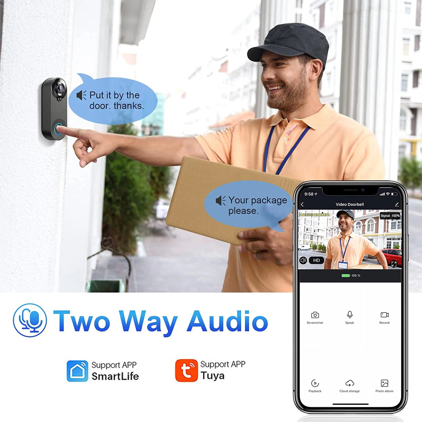 1080P Wireless Video Doorbell – WiFi, Motion & Night Vision