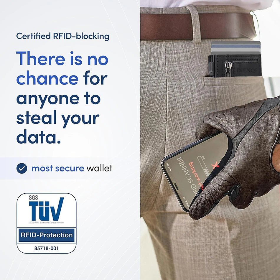 RFID Carbon Fiber Wallet with AirTag Slot