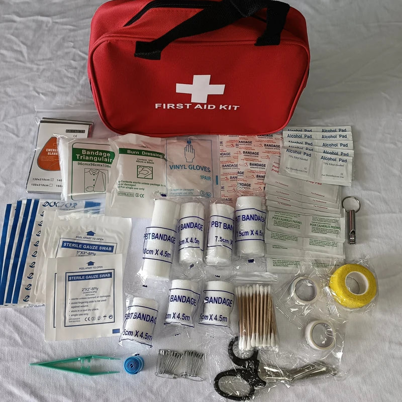 184-Piece First Aid Kit – Portable Outdoor Medical Supplies