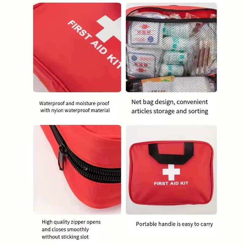 184-Piece First Aid Kit – Portable Outdoor Medical Supplies