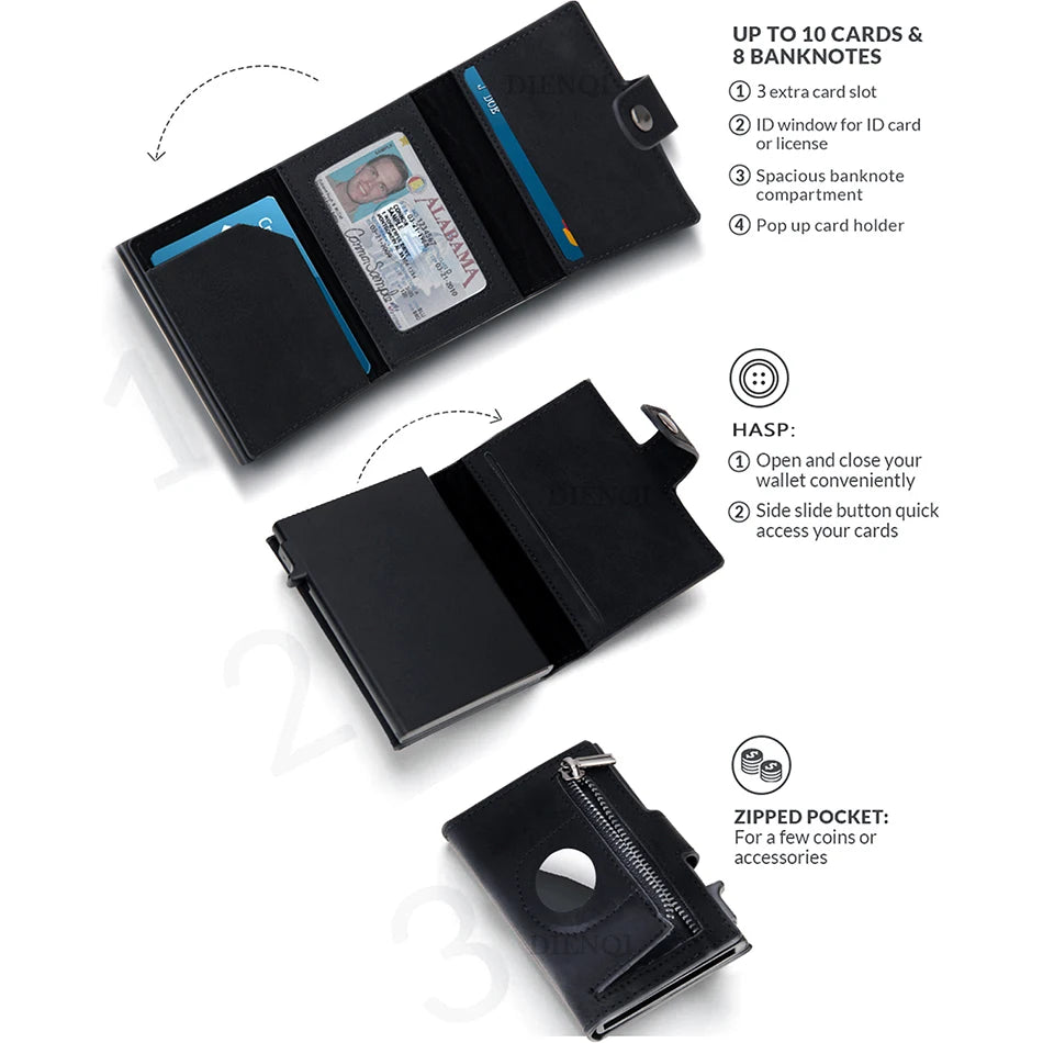 RFID Carbon Fiber Wallet with AirTag Slot