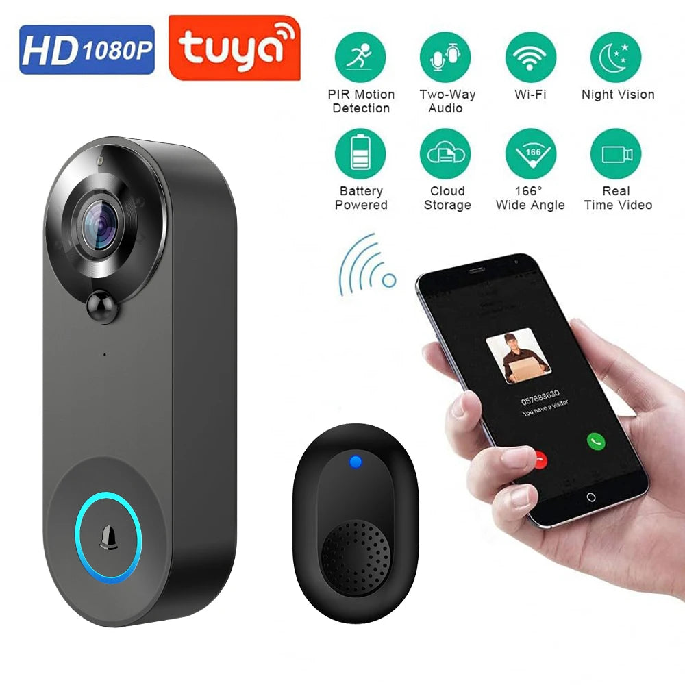 1080P Wireless Video Doorbell – WiFi, Motion & Night Vision