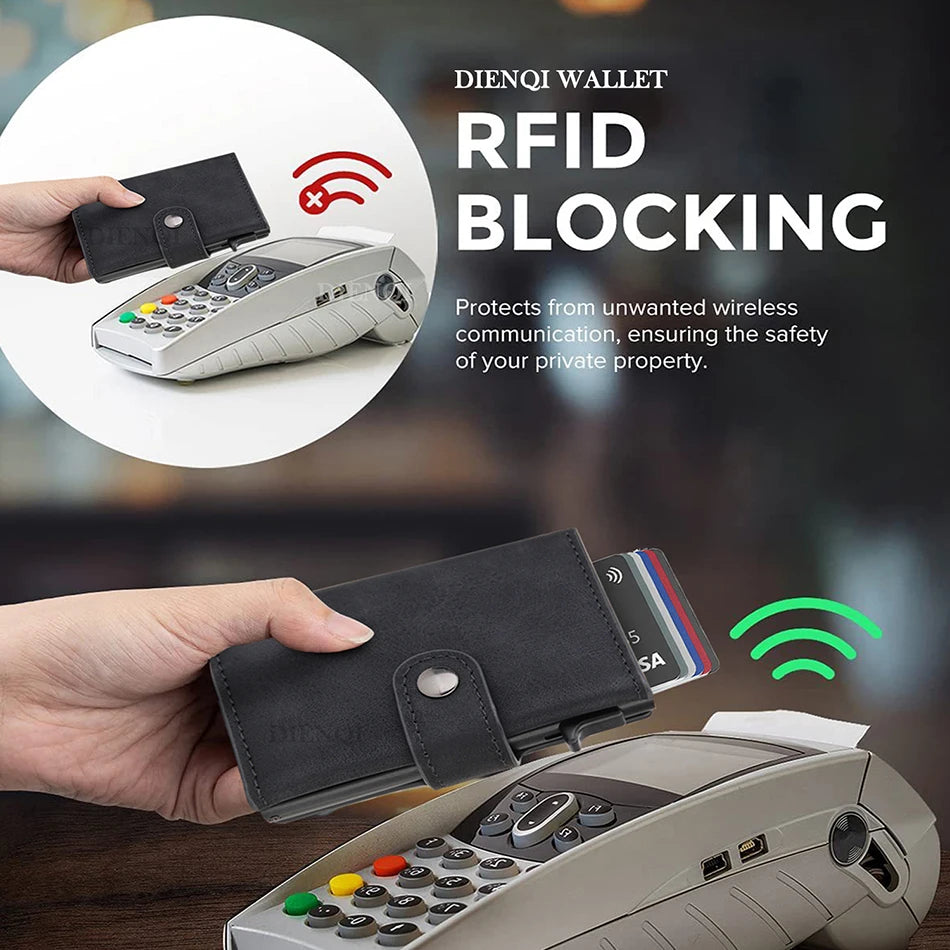 RFID Carbon Fiber Wallet with AirTag Slot