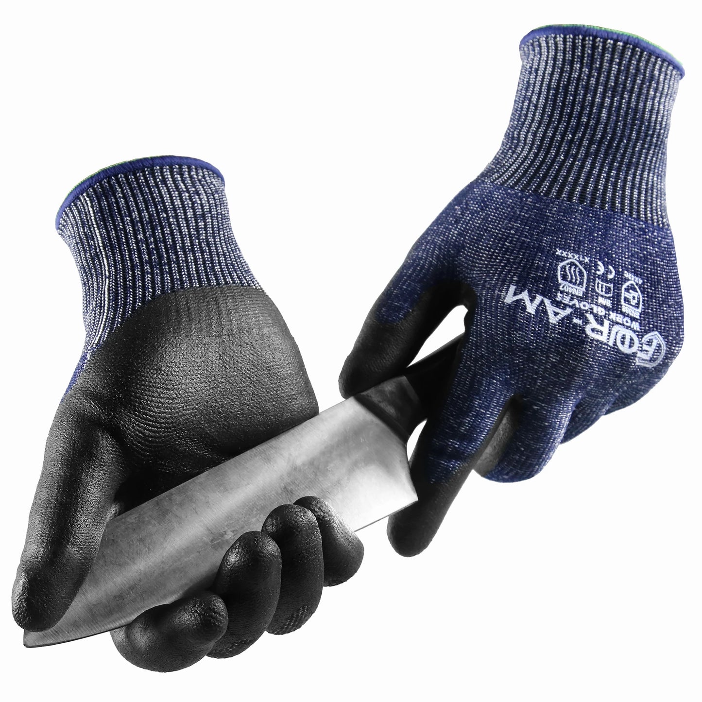 Heavy-duty Level 5 cut-resistant gloves with nitrile foam coating and touchscreen fingertips