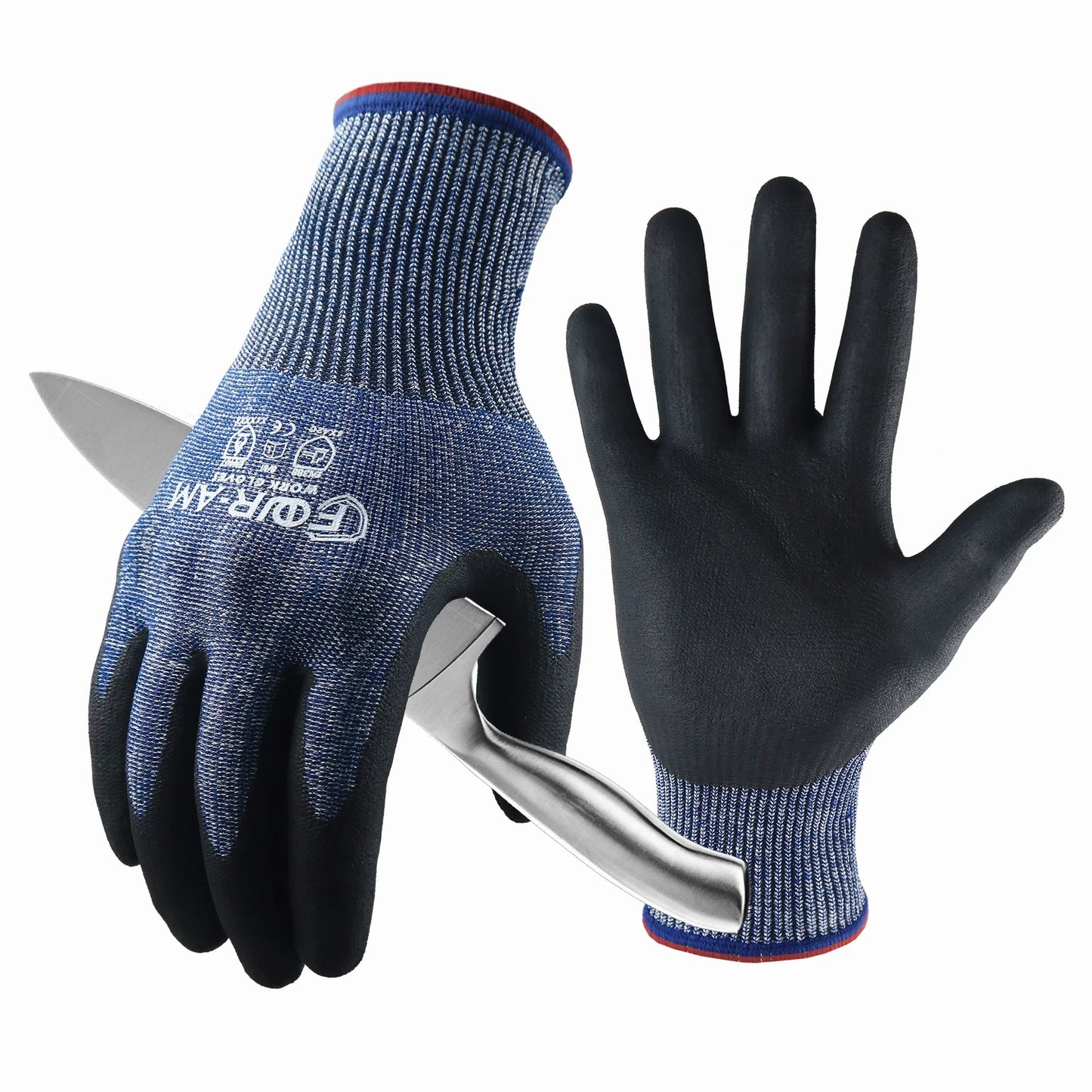 Level 5 Cut-Resistant Gloves – Heavy Duty, Nitrile Grip (1/3 Pair)