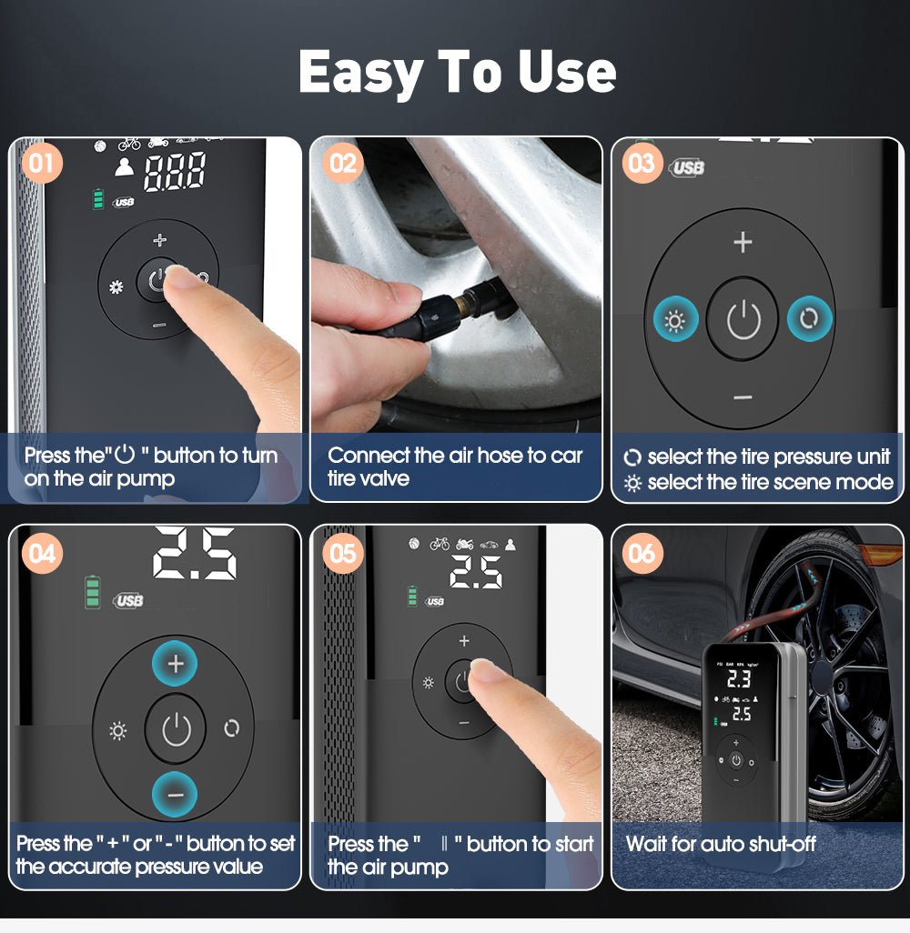 Portable Rechargeable Digital Tire Inflator