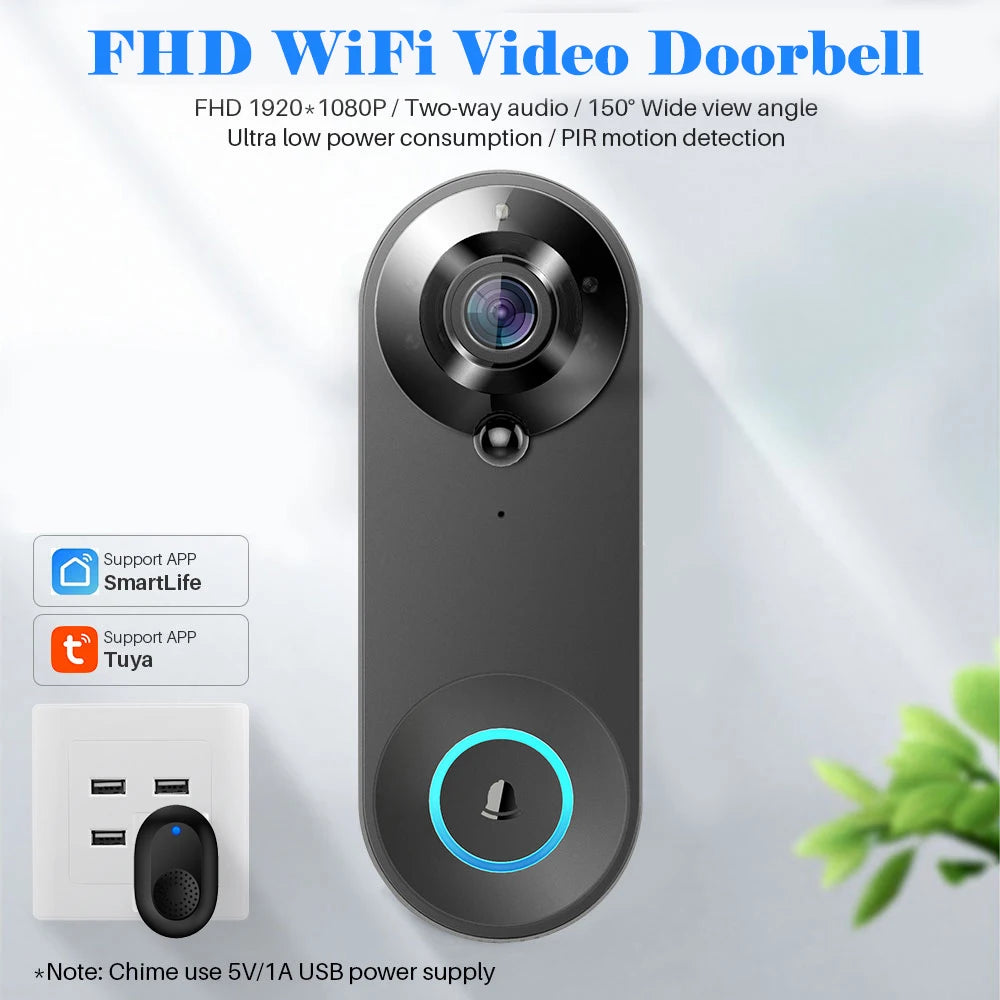 1080P Wireless Video Doorbell – WiFi, Motion & Night Vision