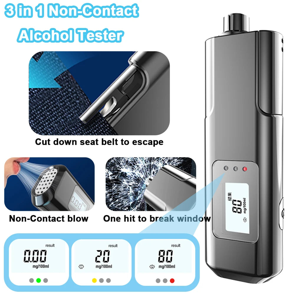 Non-Contact Digital Breathalyzer with LED Display – High-Accuracy Alcohol Tester