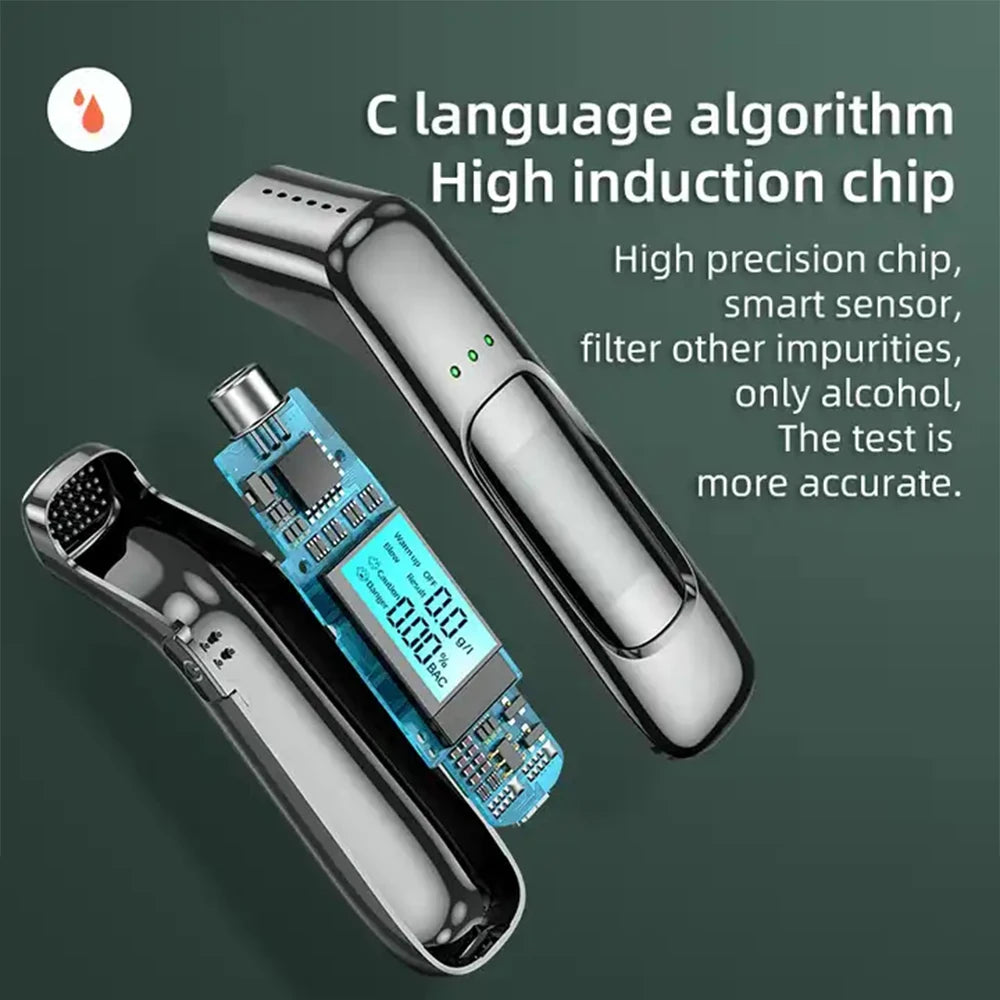 Non-Contact Digital Breathalyzer with LED Display – High-Accuracy Alcohol Tester