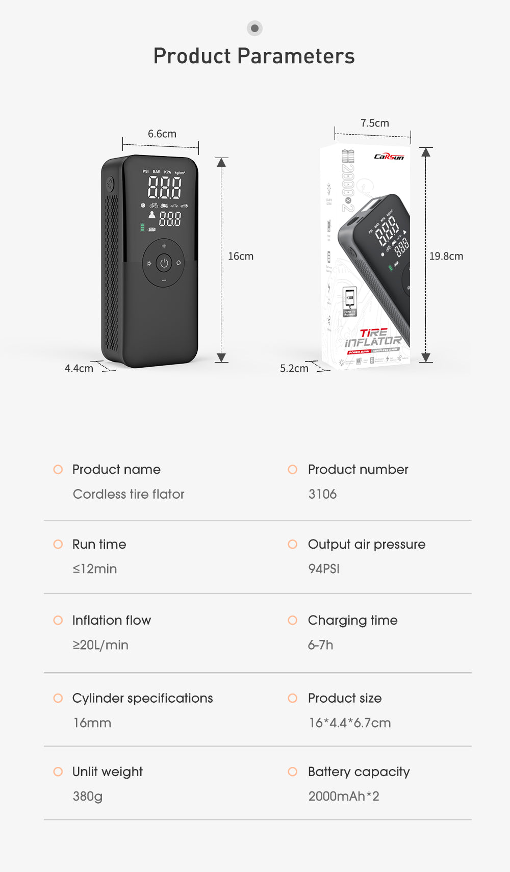 Portable Rechargeable Digital Tire Inflator