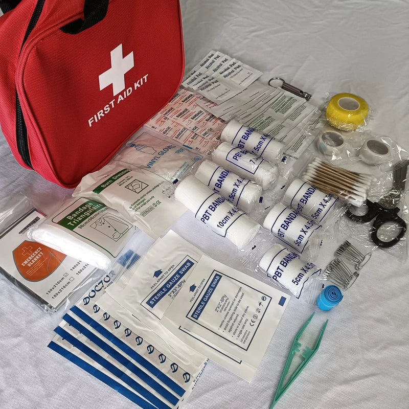 184-Piece First Aid Kit – Portable Outdoor Medical Supplies