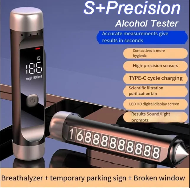 Non-Contact Digital Breathalyzer with LED Display – High-Accuracy Alcohol Tester